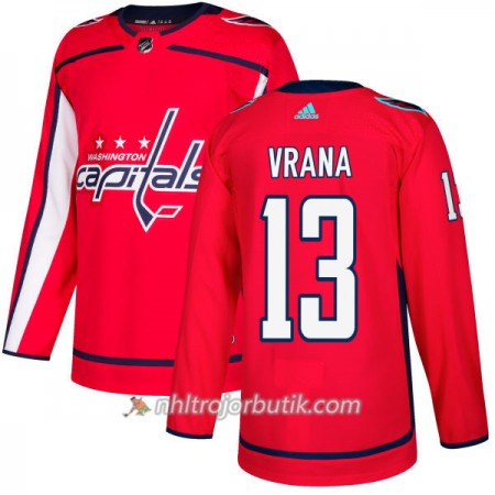 Män Ishockey Washington Capitals Tröja Jakub Vrana 13 Adidas 2017-2018 Röd Authentic